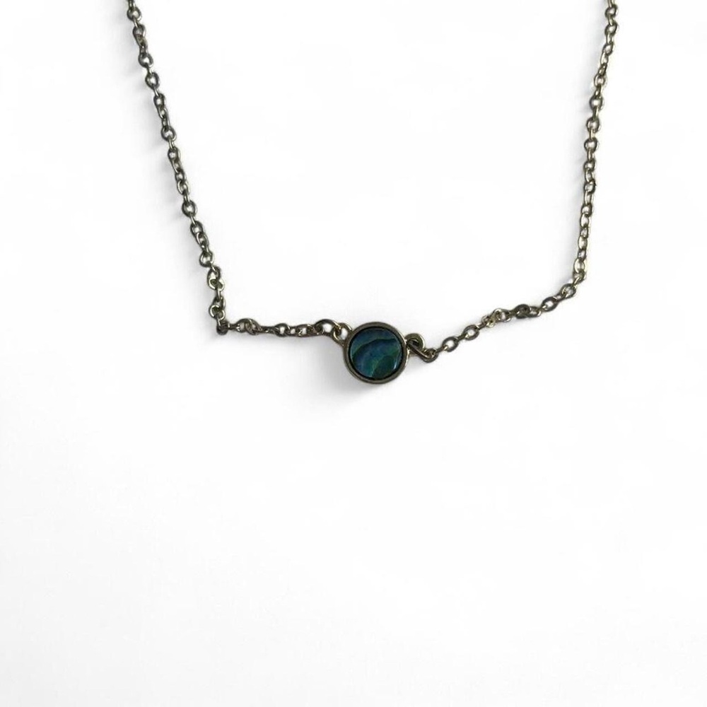 Francesca's Collections Blue Mother of Pearl Pendant Necklace